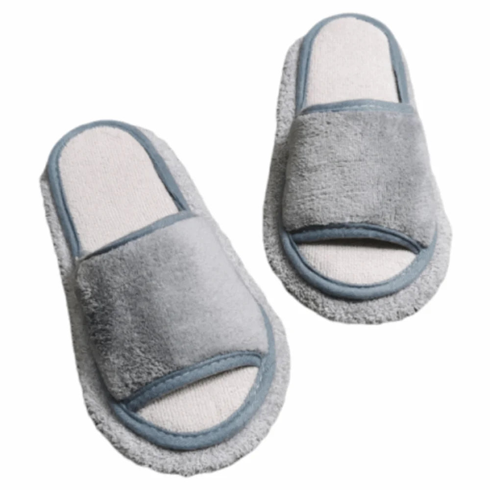 Detachable Microfibre Mop Slippers Washable Soft Floor Mopping Slippers Open Toed Solid Color Lazy Slippers House Floor
