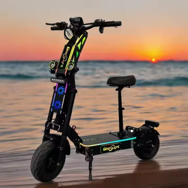 NFC Start 72V 15000W 150A 180A Fast Speed 110-140KMH 70-90MPH Electric Scooter 16 Inch Fat Tire E Scooters with Steering Damper