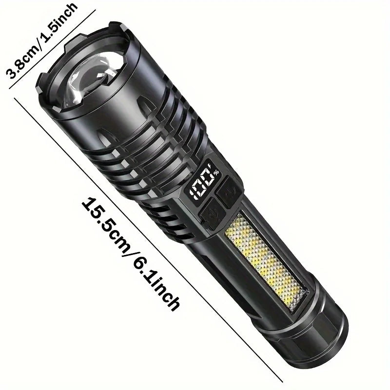 High Power Rechargeable Led Flashlight Very Strong Led Flashlight With Built-in Battery Torch For Fishing Hunting Camping Lanter