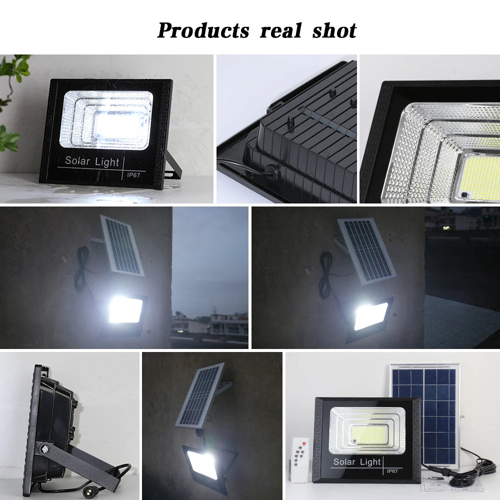 LED Solar Light Flood Lights Outdoor Solar Reflector Spotlights 50w 100w 200w 300w 500w With Remote Control For Garden Street