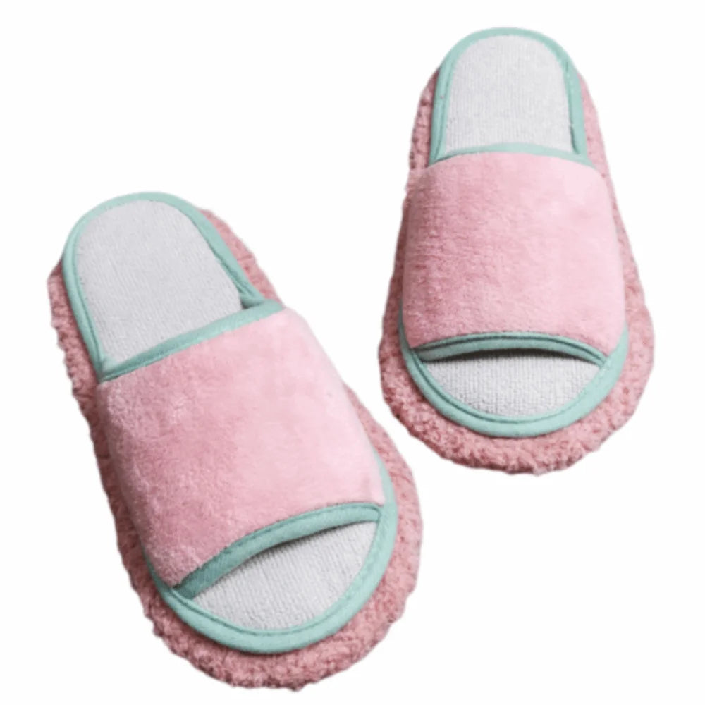 Detachable Microfibre Mop Slippers Washable Soft Floor Mopping Slippers Open Toed Solid Color Lazy Slippers House Floor