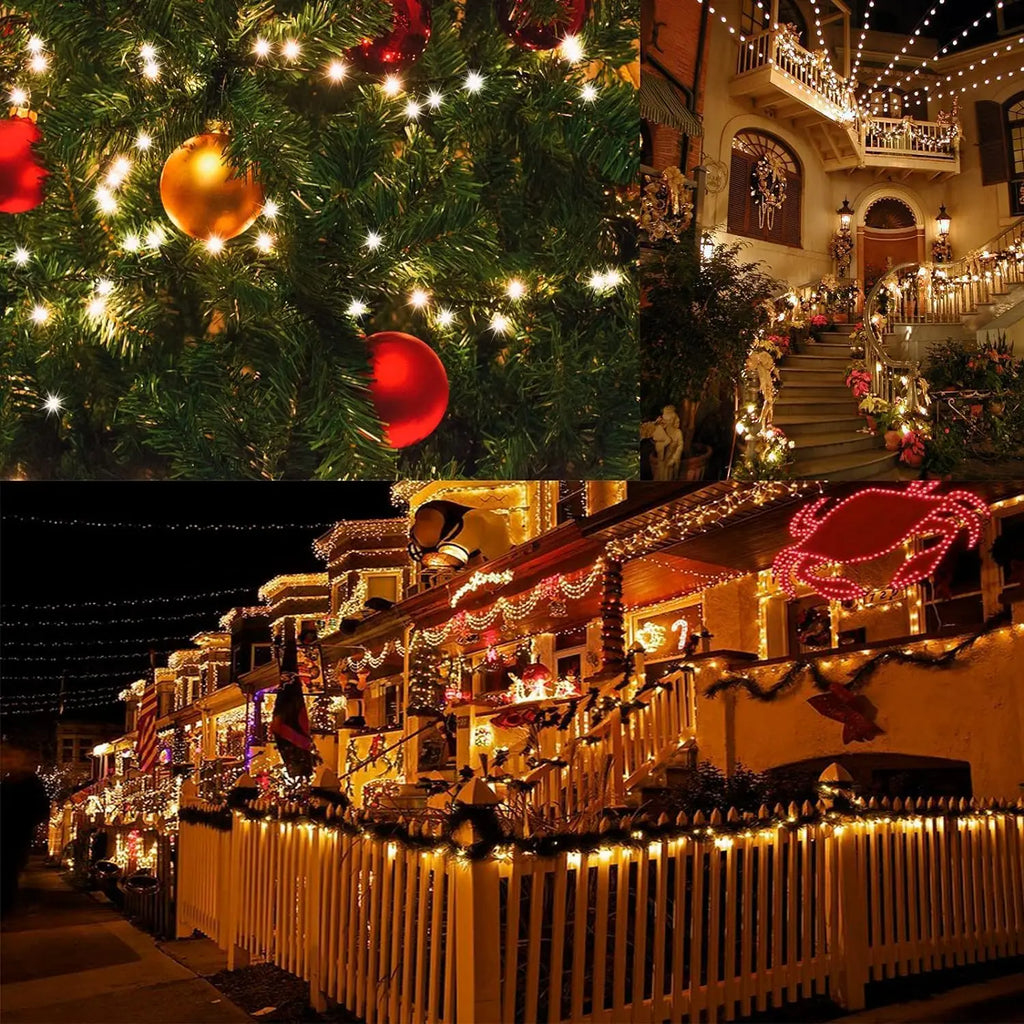 LED Solar String Lights 300LED 8 Modes Solar Powered Xmas Outdoor Lights Waterproof Starry Christmas Fairy Lights