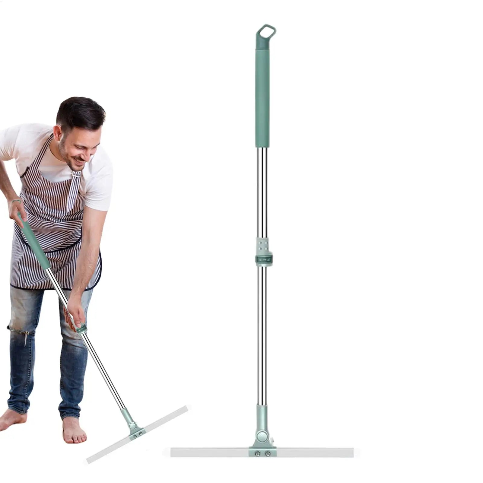 Floor Scrub Broom Scraping Broom with Telescopic Handle Household Cleaning Tool for Floor Bathrooms Kitchens Showers Tile Pet