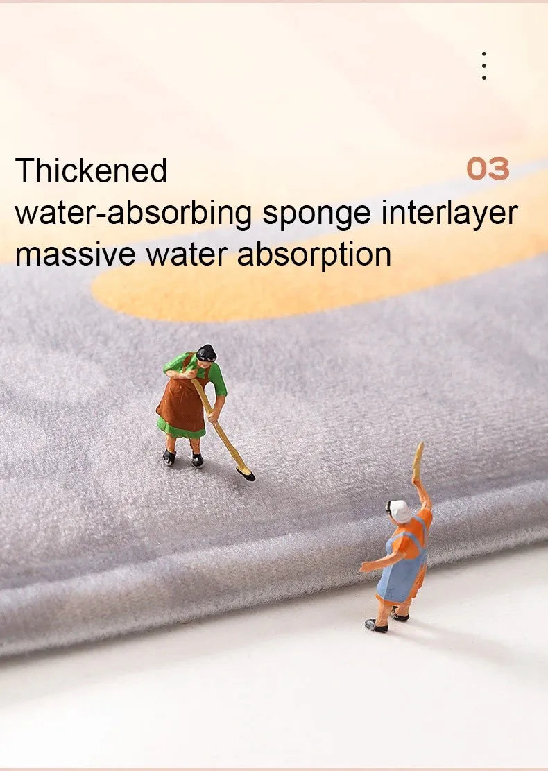 Black And White Mountain Tree Crow Floor Mat Home Bathroom Absorbent Mats Anti-Slip Mats Home Decor Supplies