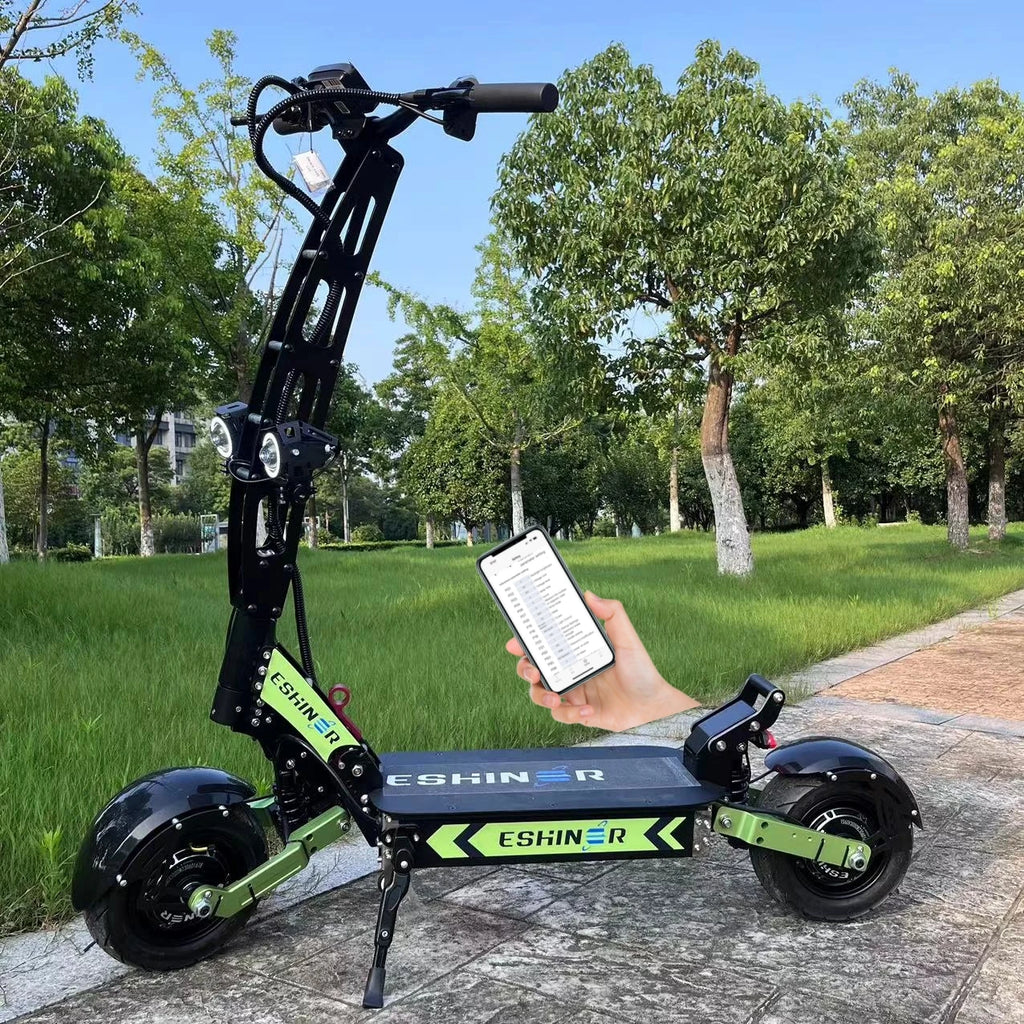 NFC Start 72V 15000W 150A 180A Fast Speed 110-140KMH 70-90MPH Electric Scooter 16 Inch Fat Tire E Scooters with Steering Damper