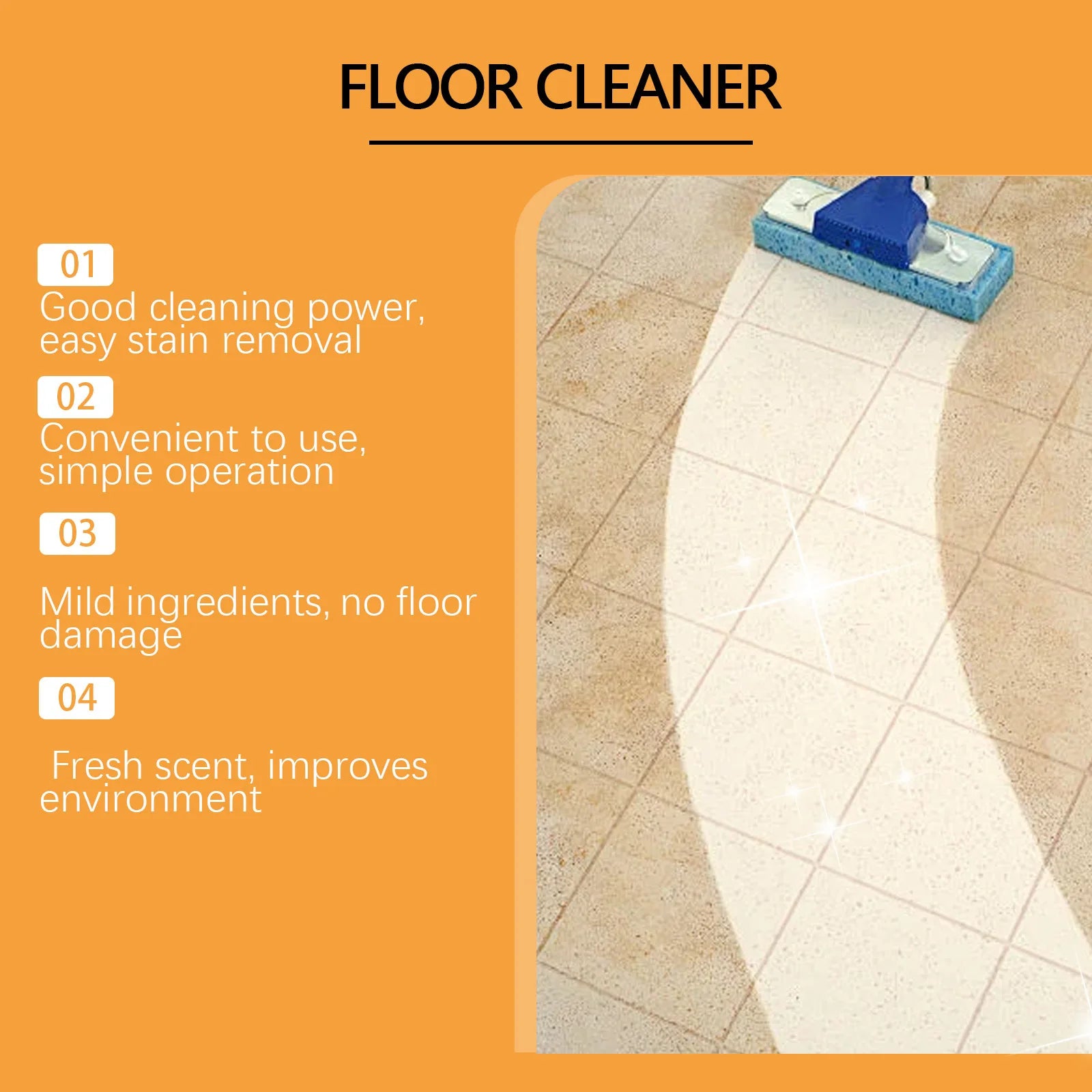 Floor Cleaner is Gentle, Removes Dirt Polishes the Floor and Leaves a Fresh and Fragrant Scent It is Suitable For Wooden Floors