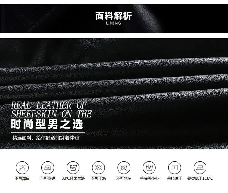 Men's Genuine leather jacket Fur Integrated Jacket Male Winter Sheepskin Jacket Oversized Leather Coats Motorcycle Jacket Man