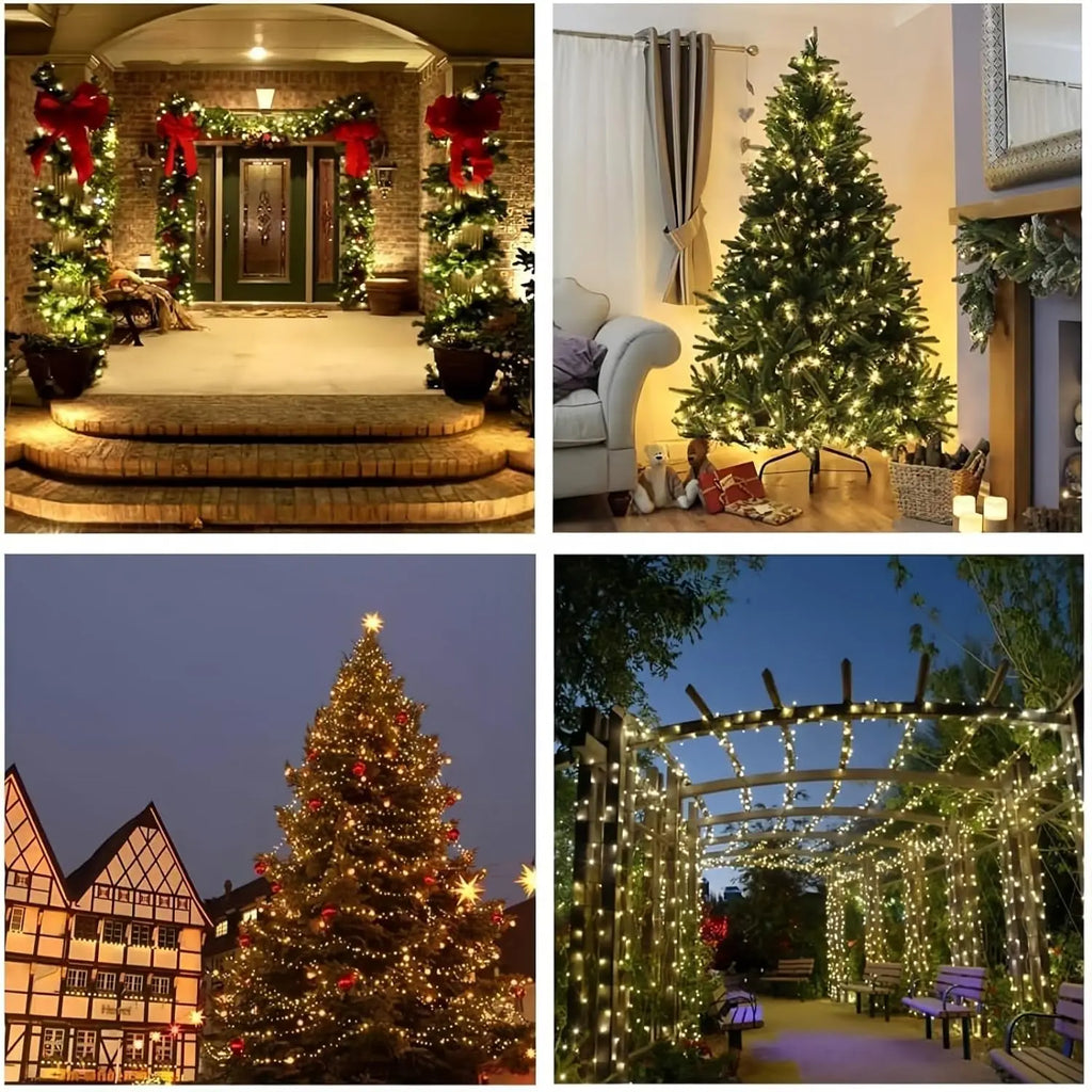 LED Solar String Lights 300LED 8 Modes Solar Powered Xmas Outdoor Lights Waterproof Starry Christmas Fairy Lights