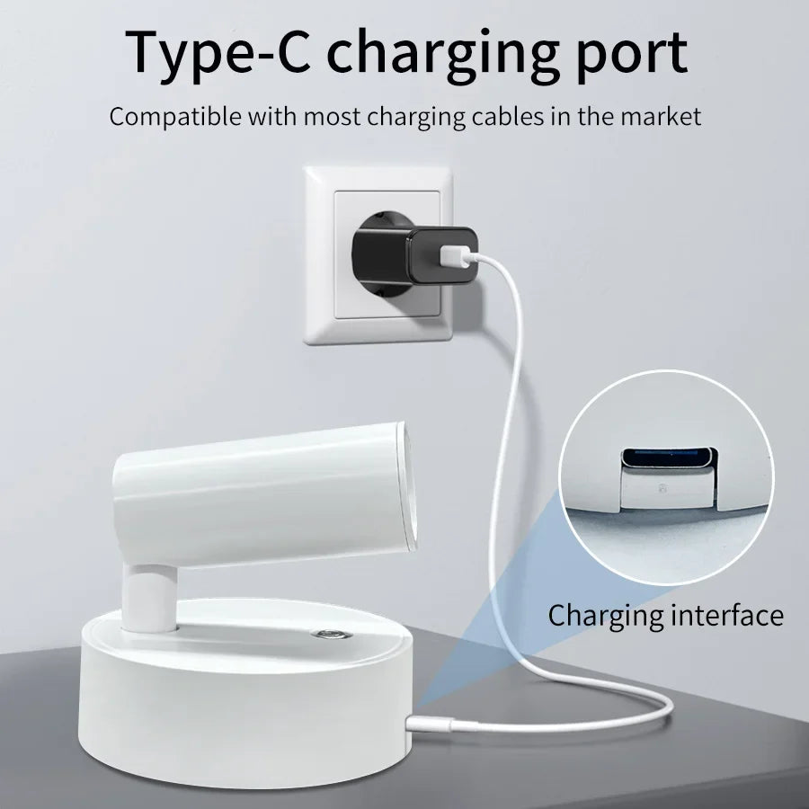 LED Night Lights Indoor Wall Lamp USB Rechargeable Night Lamp 3 Light Color Wall Light Touch Switch Bedroom Decor Wall Sconces